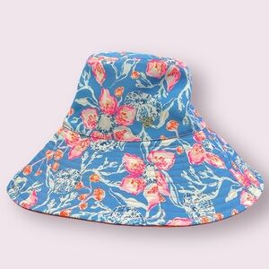 NWOT Lilly Pulitzer  GWP UPF 50+ Reversible Canvas Sun Hat Bahamian Rhapsody